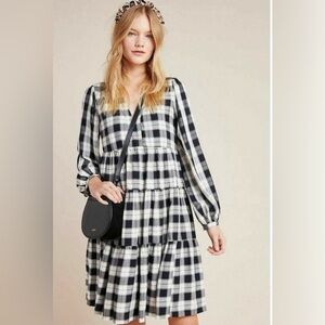 Anthropologie Maeve Checkered Plaid Dress